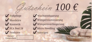 Gutschein Behandlungen 100 euro