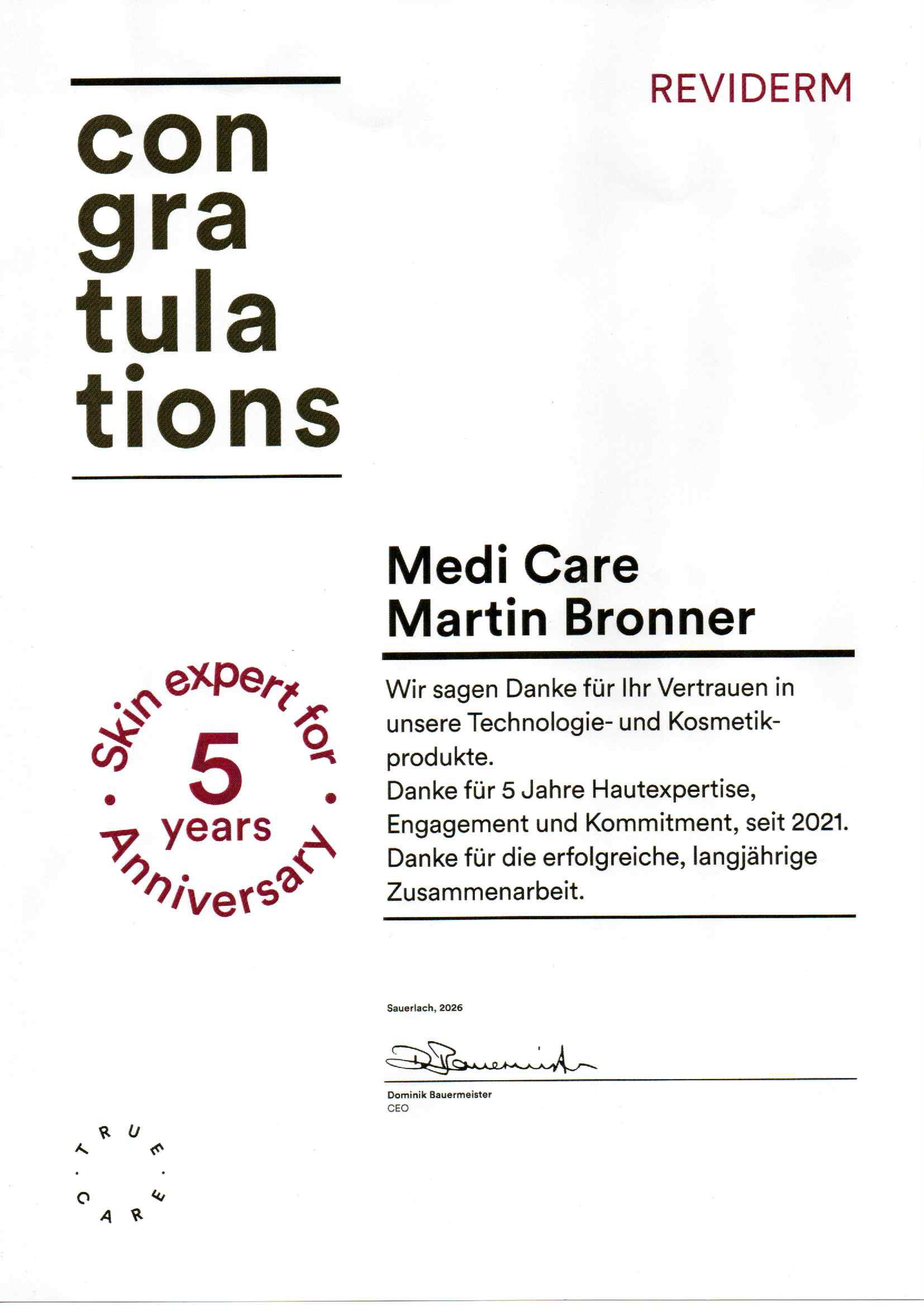 Reviderm 5 year anniversary